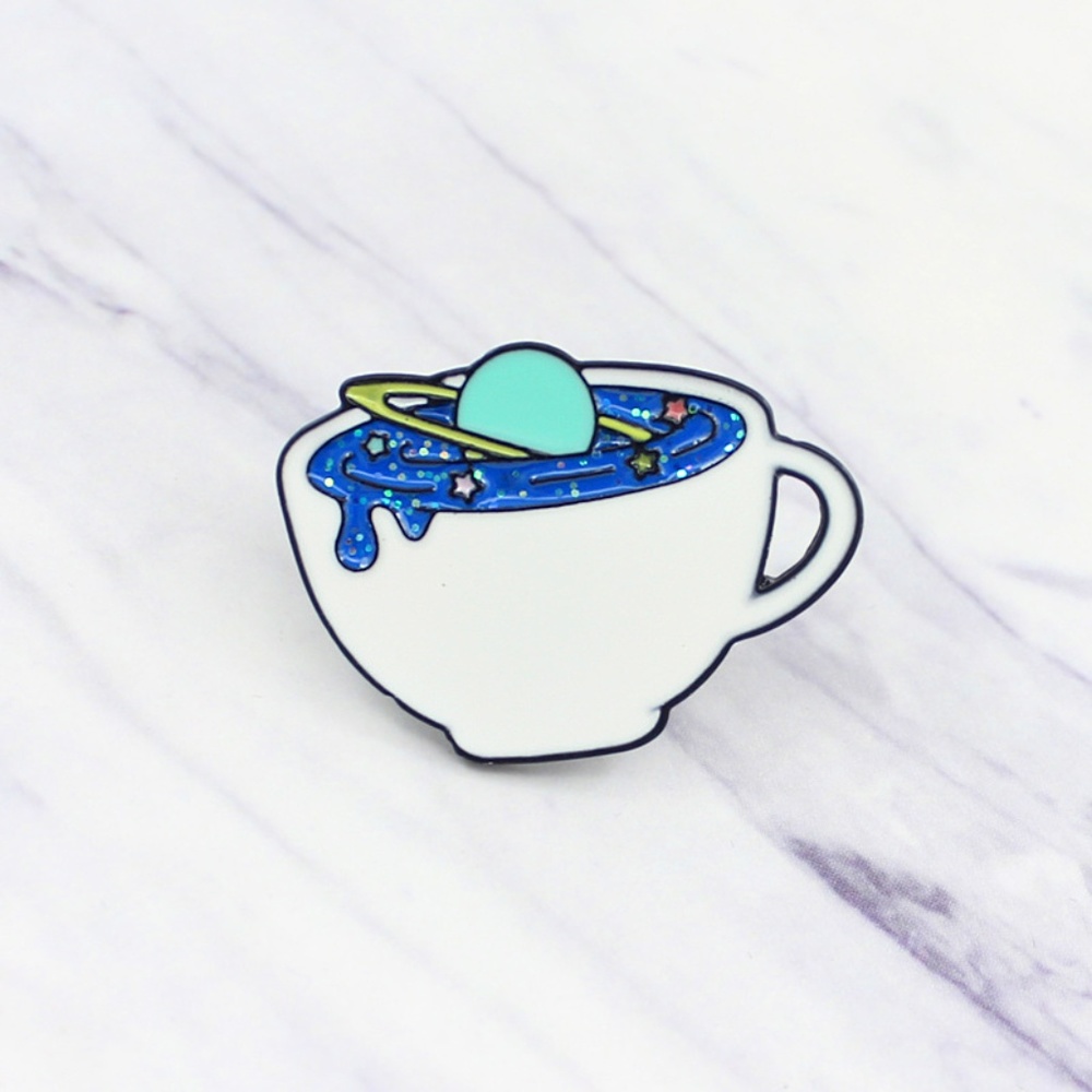 NEW Galaxy in the Cup Enamel Pin Brooch - Picture 3 of 7